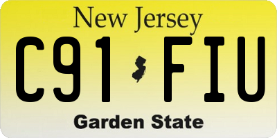 NJ license plate C91FIU