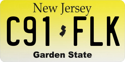 NJ license plate C91FLK