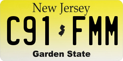 NJ license plate C91FMM