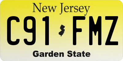 NJ license plate C91FMZ