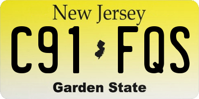 NJ license plate C91FQS
