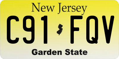 NJ license plate C91FQV