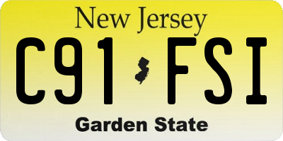 NJ license plate C91FSI