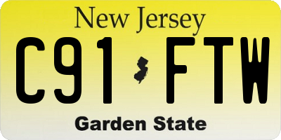NJ license plate C91FTW