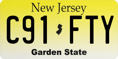 NJ license plate C91FTY