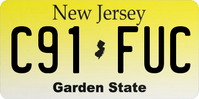 NJ license plate C91FUC