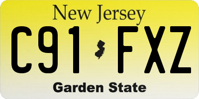 NJ license plate C91FXZ