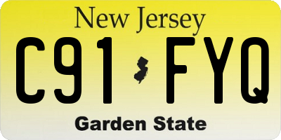 NJ license plate C91FYQ