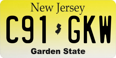 NJ license plate C91GKW
