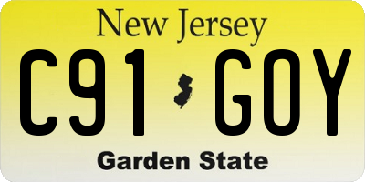 NJ license plate C91GOY