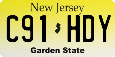 NJ license plate C91HDY