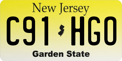 NJ license plate C91HGO