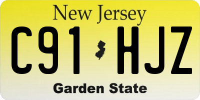 NJ license plate C91HJZ