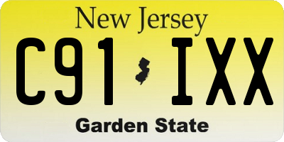 NJ license plate C91IXX