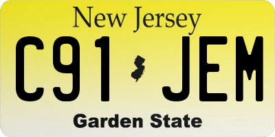 NJ license plate C91JEM