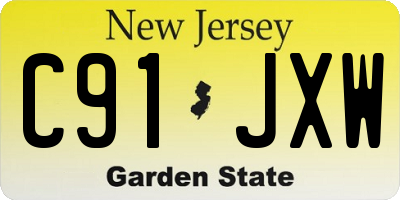 NJ license plate C91JXW