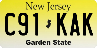 NJ license plate C91KAK