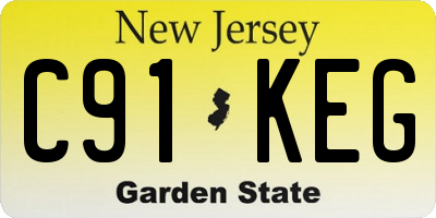 NJ license plate C91KEG