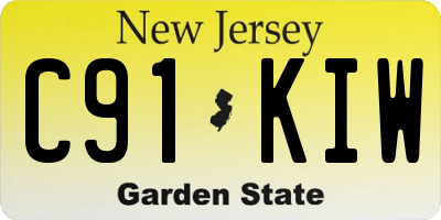 NJ license plate C91KIW
