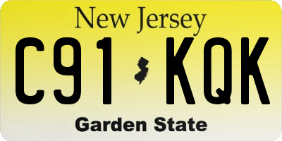NJ license plate C91KQK
