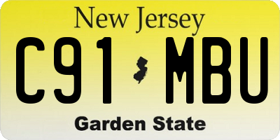 NJ license plate C91MBU