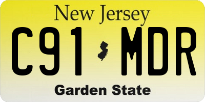 NJ license plate C91MDR