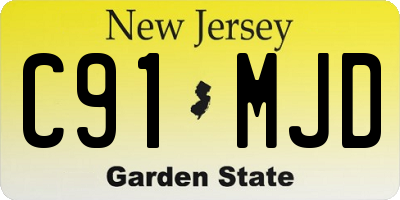 NJ license plate C91MJD