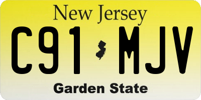 NJ license plate C91MJV