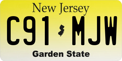 NJ license plate C91MJW