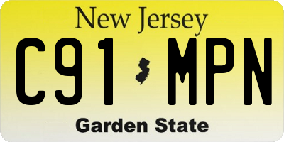 NJ license plate C91MPN