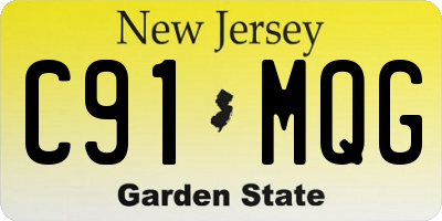 NJ license plate C91MQG
