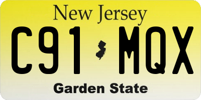 NJ license plate C91MQX