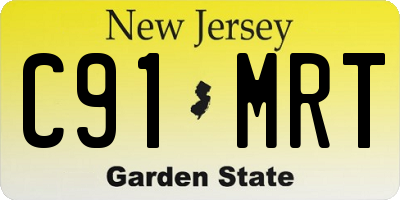 NJ license plate C91MRT