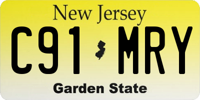 NJ license plate C91MRY