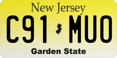 NJ license plate C91MUO