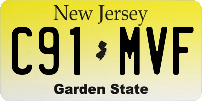 NJ license plate C91MVF