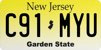 NJ license plate C91MYU