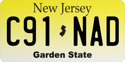 NJ license plate C91NAD