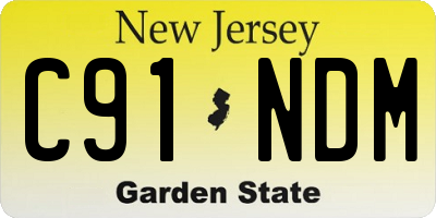 NJ license plate C91NDM