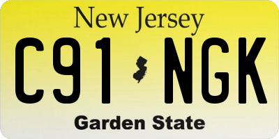NJ license plate C91NGK