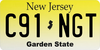 NJ license plate C91NGT