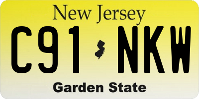 NJ license plate C91NKW