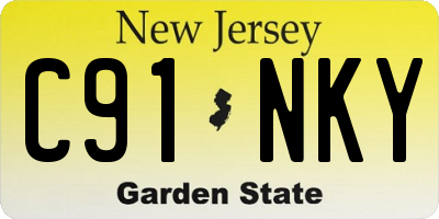 NJ license plate C91NKY