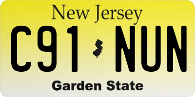 NJ license plate C91NUN