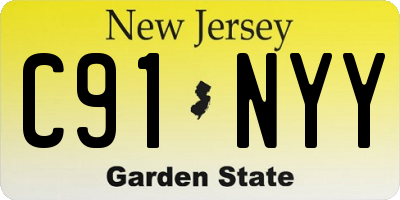 NJ license plate C91NYY