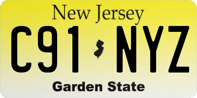NJ license plate C91NYZ