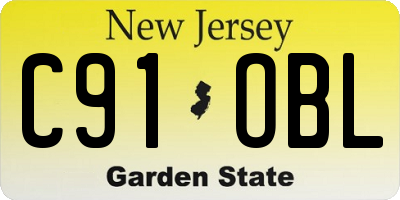 NJ license plate C91OBL