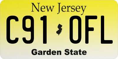 NJ license plate C91OFL
