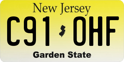 NJ license plate C91OHF