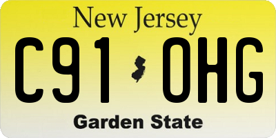 NJ license plate C91OHG